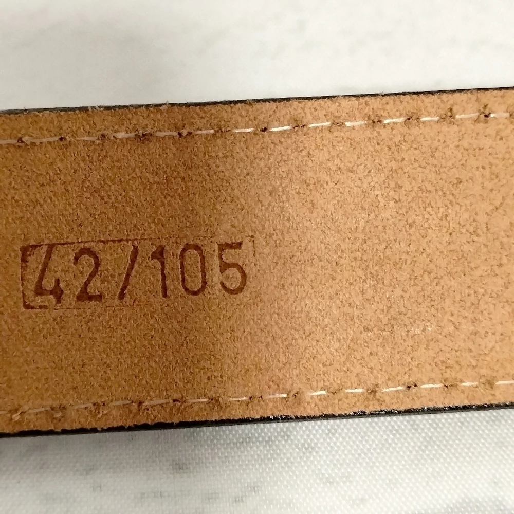 John Wayne Lives Brown Leather Belt with Silver Buckle Sz 42
